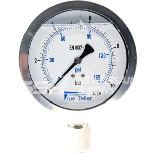 4 INCH Bottom Connection LIQUID FILLED GENERAL PURPOSE PRESSURE GAUGE – TRUETELLER